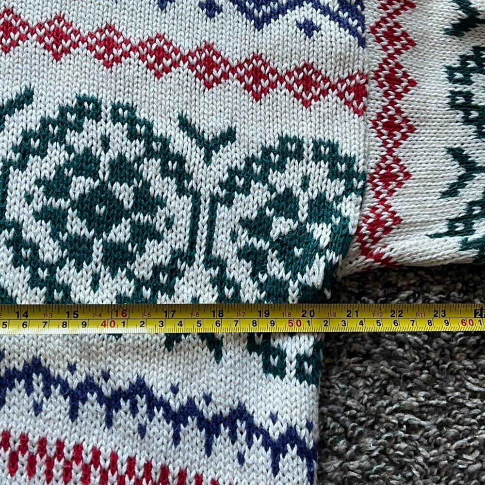 Vintage Penwick Isle Aran Sweater Mens M White Geometric Retro Eclectic Grandpa - Picture 5 of 8